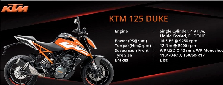 KTM 125 Duke price, features 